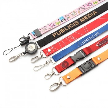 polyester ID card holder lanyard with silk screen print