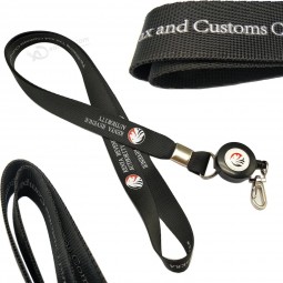 定制DHL公司聚酯钥匙扣卡夹织带耗材丝网丝印热转印工艺促销礼品挂绳