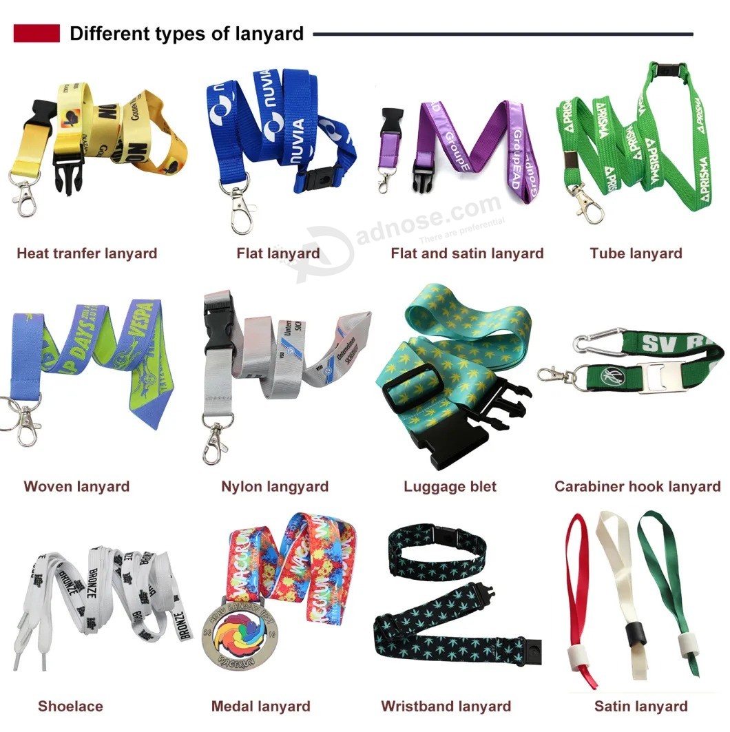 Wholesale factory Price printed ID card Holder customized Individual colorful Woven nylong Heat transfer Lanyard with High Quality