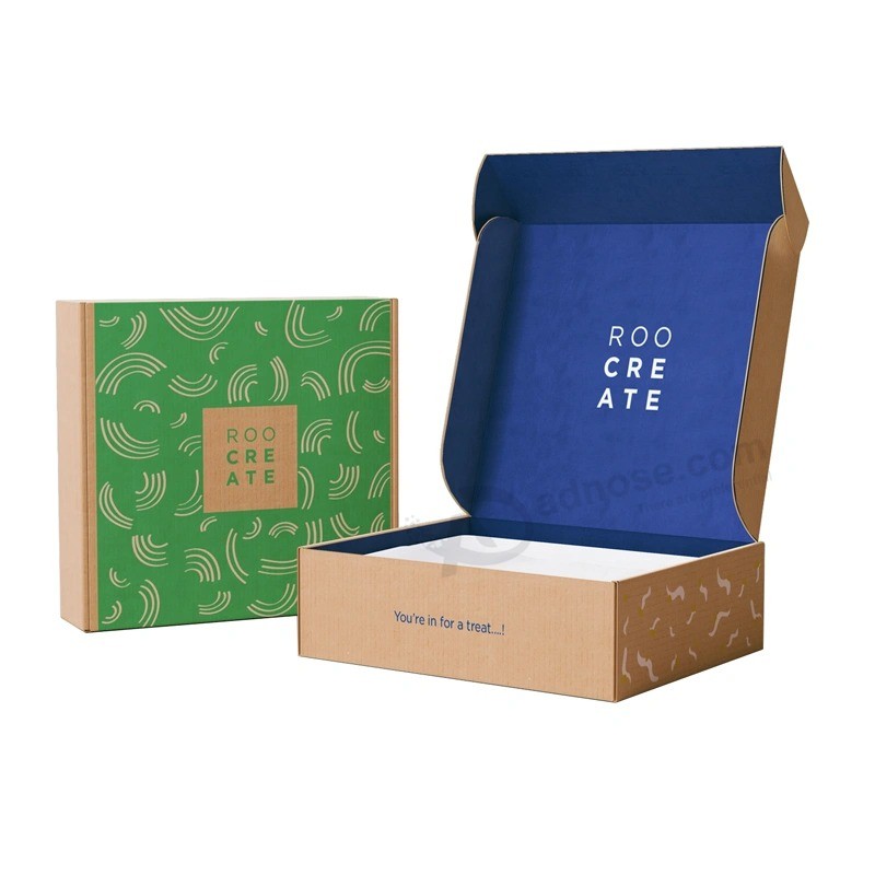 Роскошный изготовленный на заказ картон гофрированного логотипа одевает упаковывая почтовые подарочные коробки