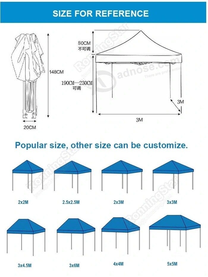 Ausstellungsveranstaltungen Handelsmesse Canopy benutzerdefinierte Logo-Werbung Werbe-Pop-up-Messe Zelt