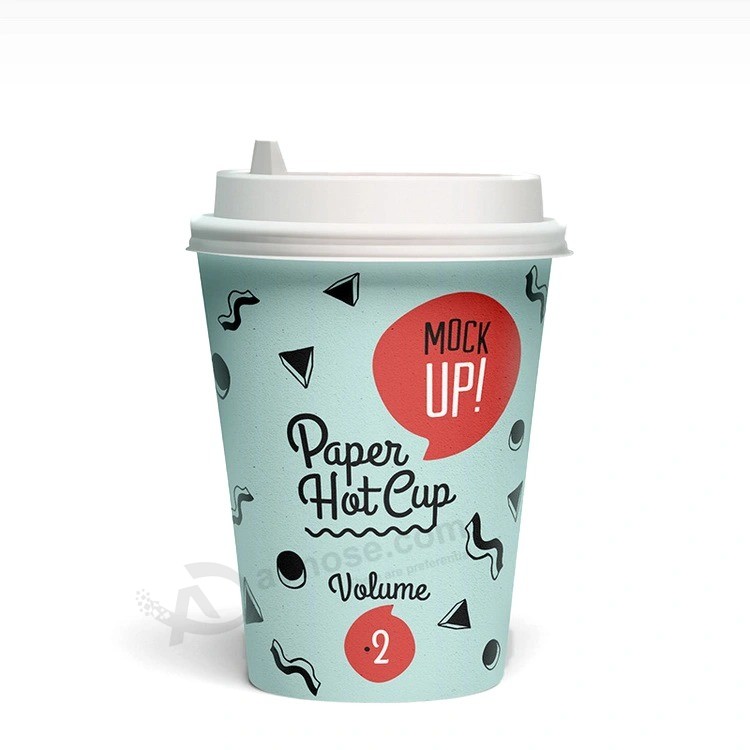 ふたが付いている注文の使い捨て可能な3-22oz紙コップのペーパーコーヒーカップ