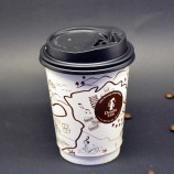 Gobelets en papier de café chaud à double paroi jetables écologiques imprimés sur mesure