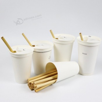 Tasse de fête en papier jetable personnalisé 4oz 8oz avec paille d’herbe