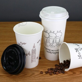 Tasse en papier de thé au lait personnalisé jetable en gros