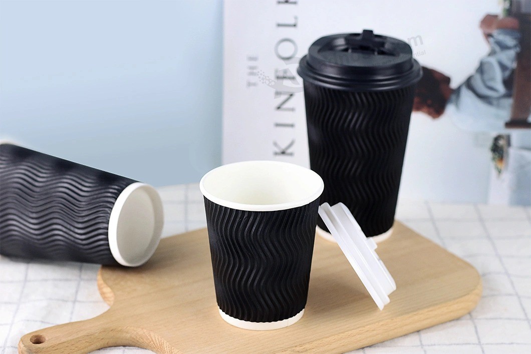 Disposable Custom Logo Printed Ripple Paper Cup