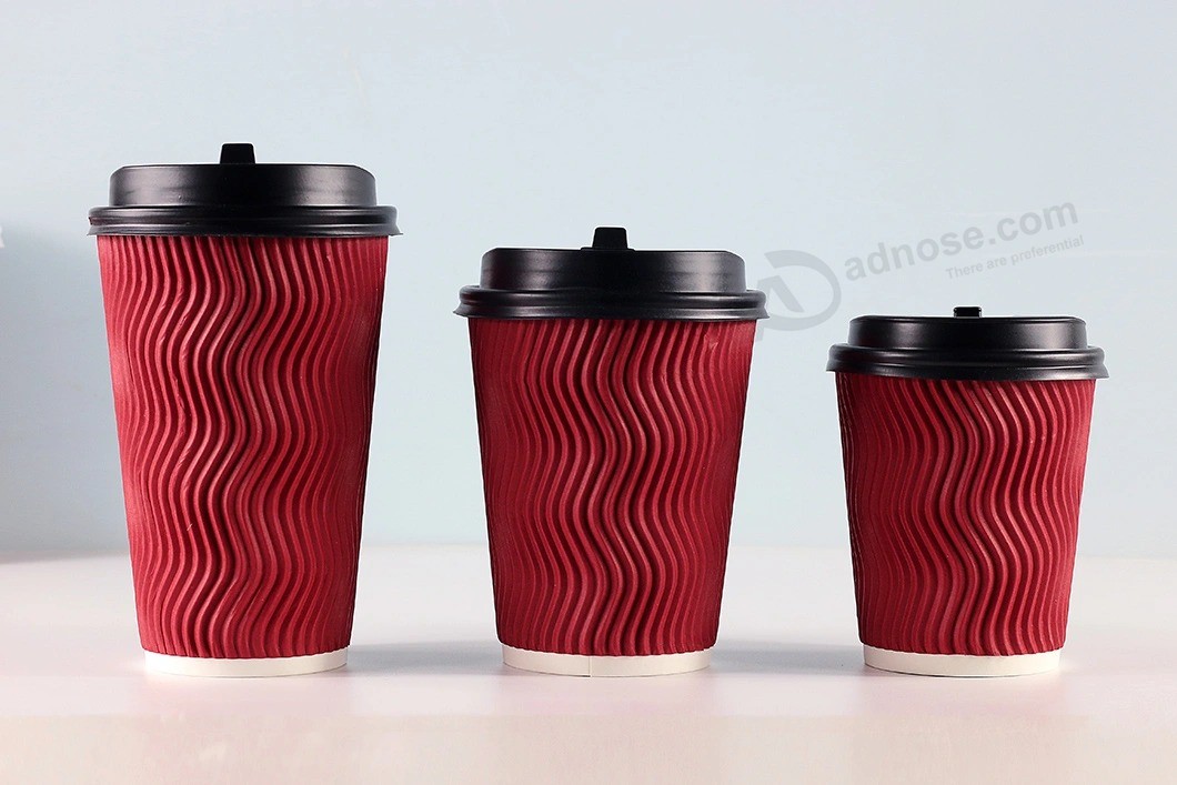 Disposable Custom Logo Printed Ripple Paper Cup