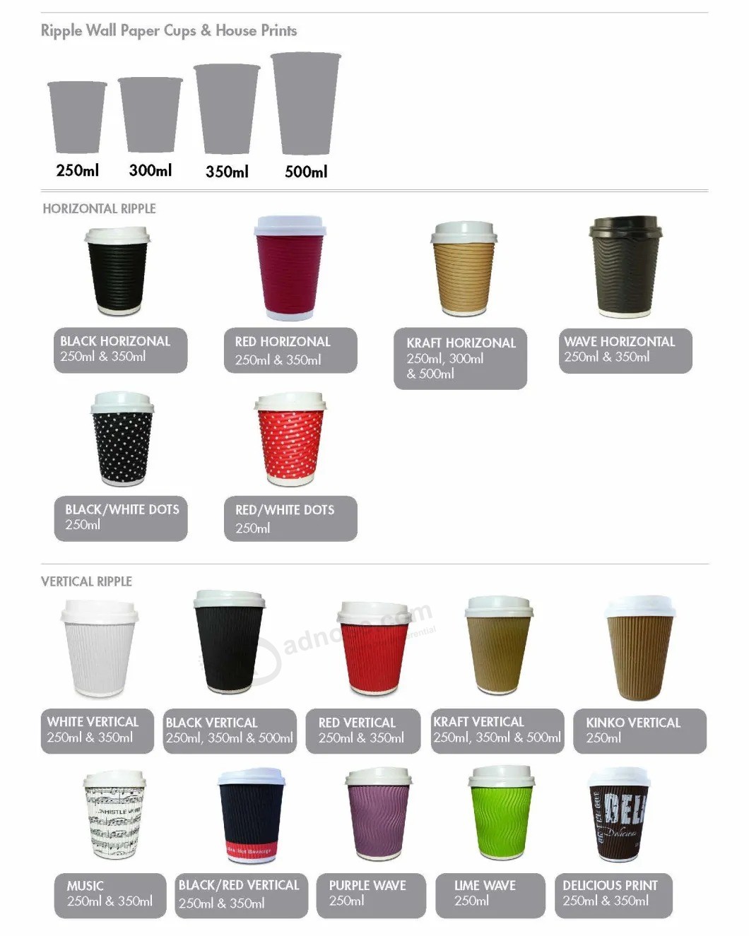 Bicchiere di carta usa e getta per bevande fredde stampate personalizzate
