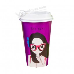 custom printed double wall paper coffee Cup with Lid