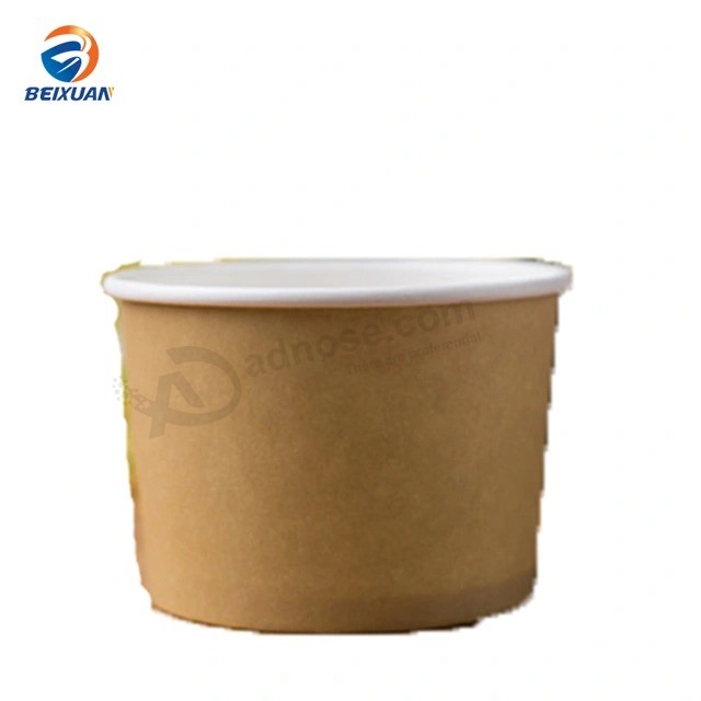 Coppa gelato in carta kraft con logo personalizzato