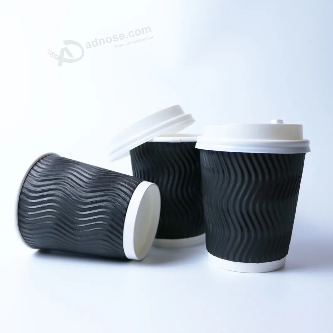 Пользовательский логотип Печатный двухслойный бумажный стаканчик для горячего кафе 8 унций