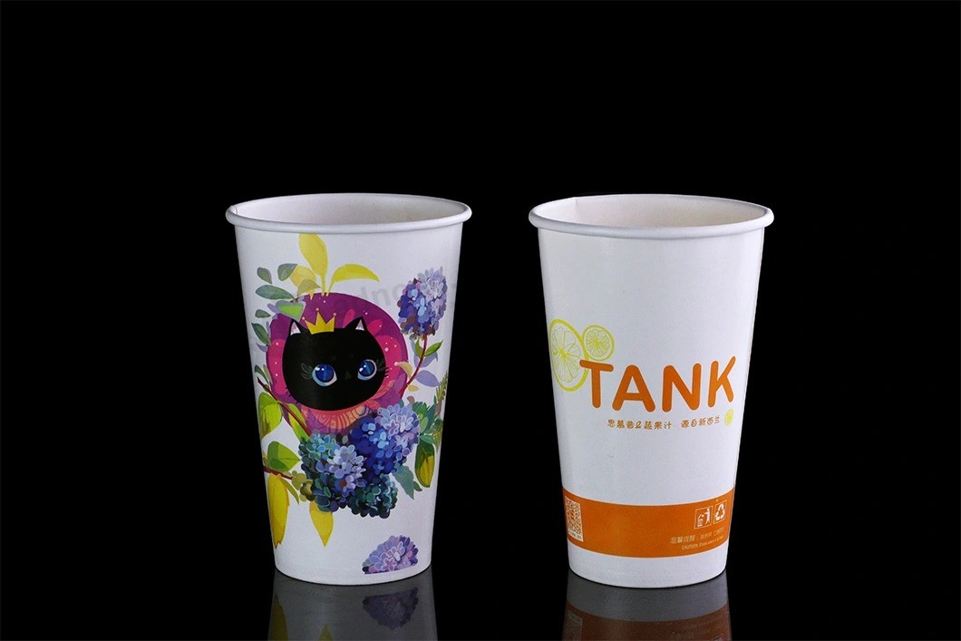 Bicchieri di carta a parete singola stampati con logo aziendale personalizzato in Cina