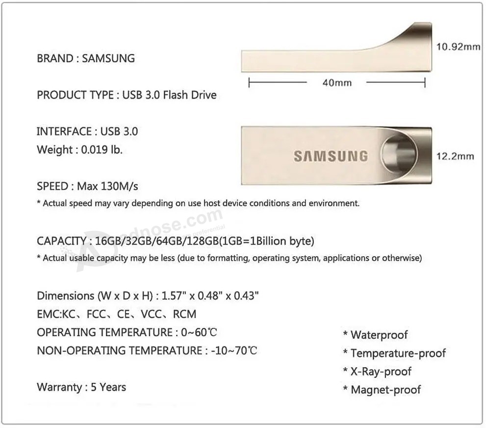 Disco flash USB Memory Stick original para unidad flash USB Samsung 2.0