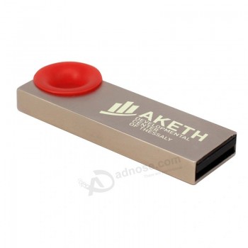 Regalo in metallo di vendita caldo Anello appeso in plastica rossa con logo personalizzato Flash su disco USB
