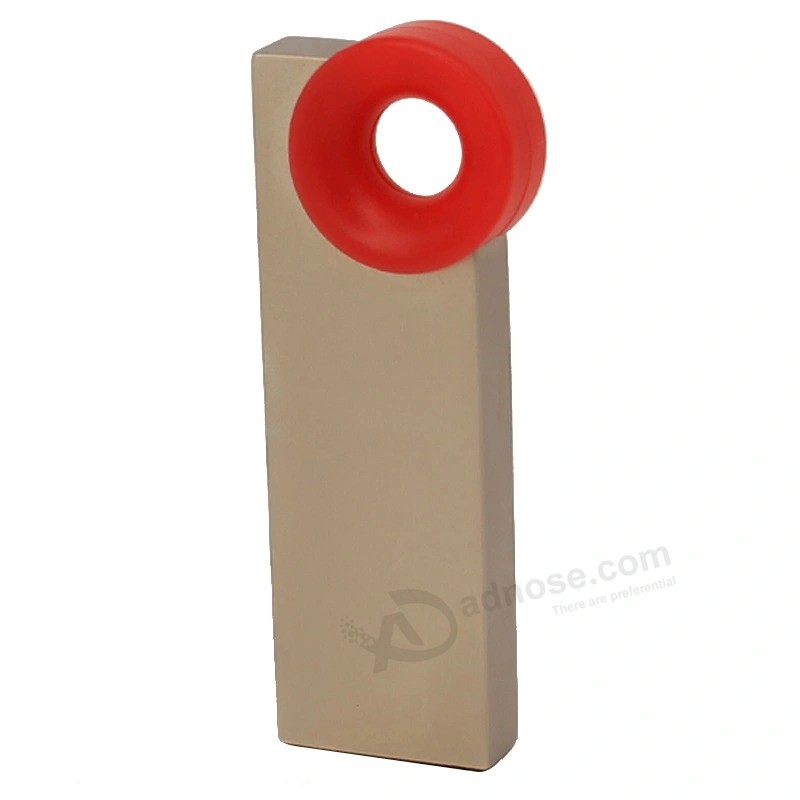 Hot selling Metal gift Red plastic Hanging ring Custom logo USB disk Flash