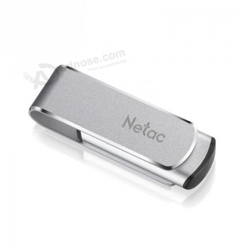 Netac 32GB pivotant en métal clé USB 64GB 16GB 128GB Pendrive U388 Voyant lumineux 360 Rotate DIY Custom Memory Stick U Disk