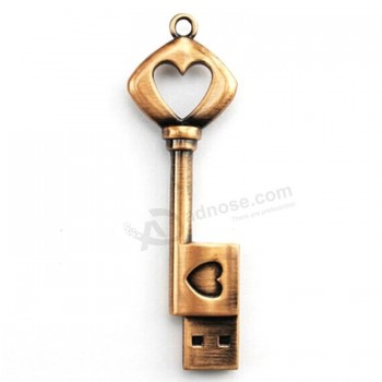 Benutzerdefiniertes Logo Antik Key Love USB-Stick pendrive Stick Disk