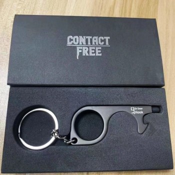 Contact Gratuit Porte-clés Forme de clé Isolé Porte-clés Sécurité Outil tactile Écran Multifonction EDC Porte Ouvre-bouteille