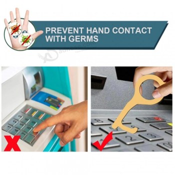 main en métal sans contact hygénique porte-clés bouteille ouvre-porte