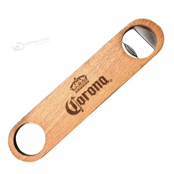 Personnalisez la conception de votre propre logo, ouvre-bouteille de bière en bois de bois pour cadeau promotionnel