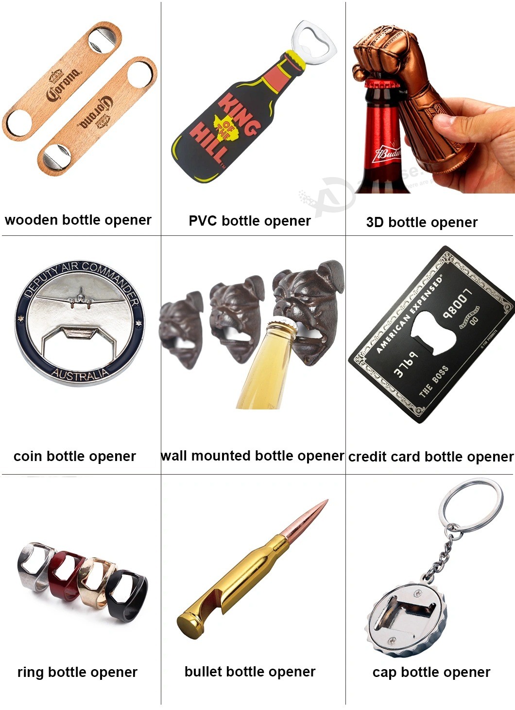 Customized design Your Own logo Wooden wood Beer bottle Opener for promotional Gift
