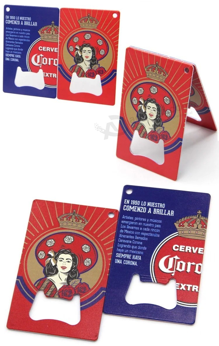 Promotie goedkoop Aangepast logo Sublimatiemerk Souvenir afdrukken Bar bulk Leeg metaal Roestvrij staal Card bier Flesopener voor promotie Gift