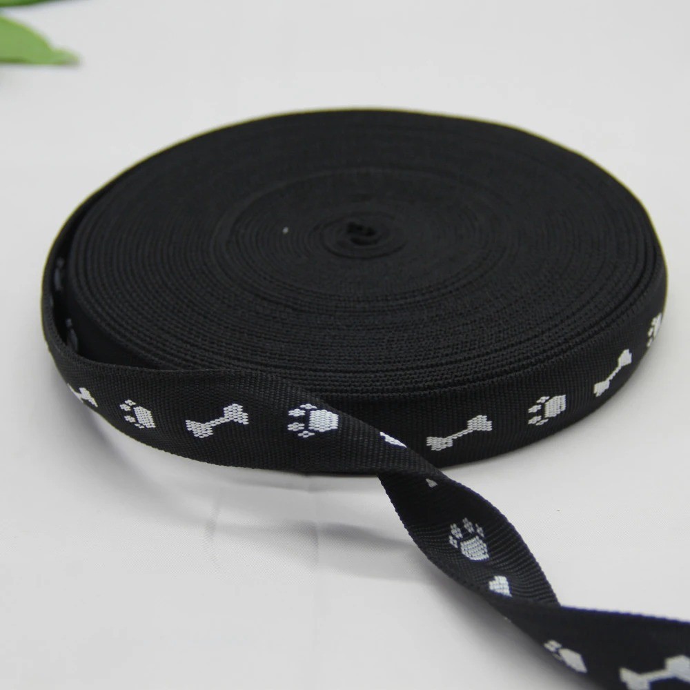 Black Polyester / PP / Nylon Webbing / Ribbon for Pet Leashes