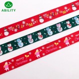 Hot selling printing kerst polyester lint grosgrain lint