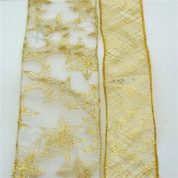 2,5 Zoll verdrahtetes kantiges Weihnachtsband für Geschenkverpackung / Weihnachten