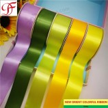 Venta al por mayor OEM de fábrica imprimió cinta de organza pura de tafetán de cinta de satén de doble / simple cara