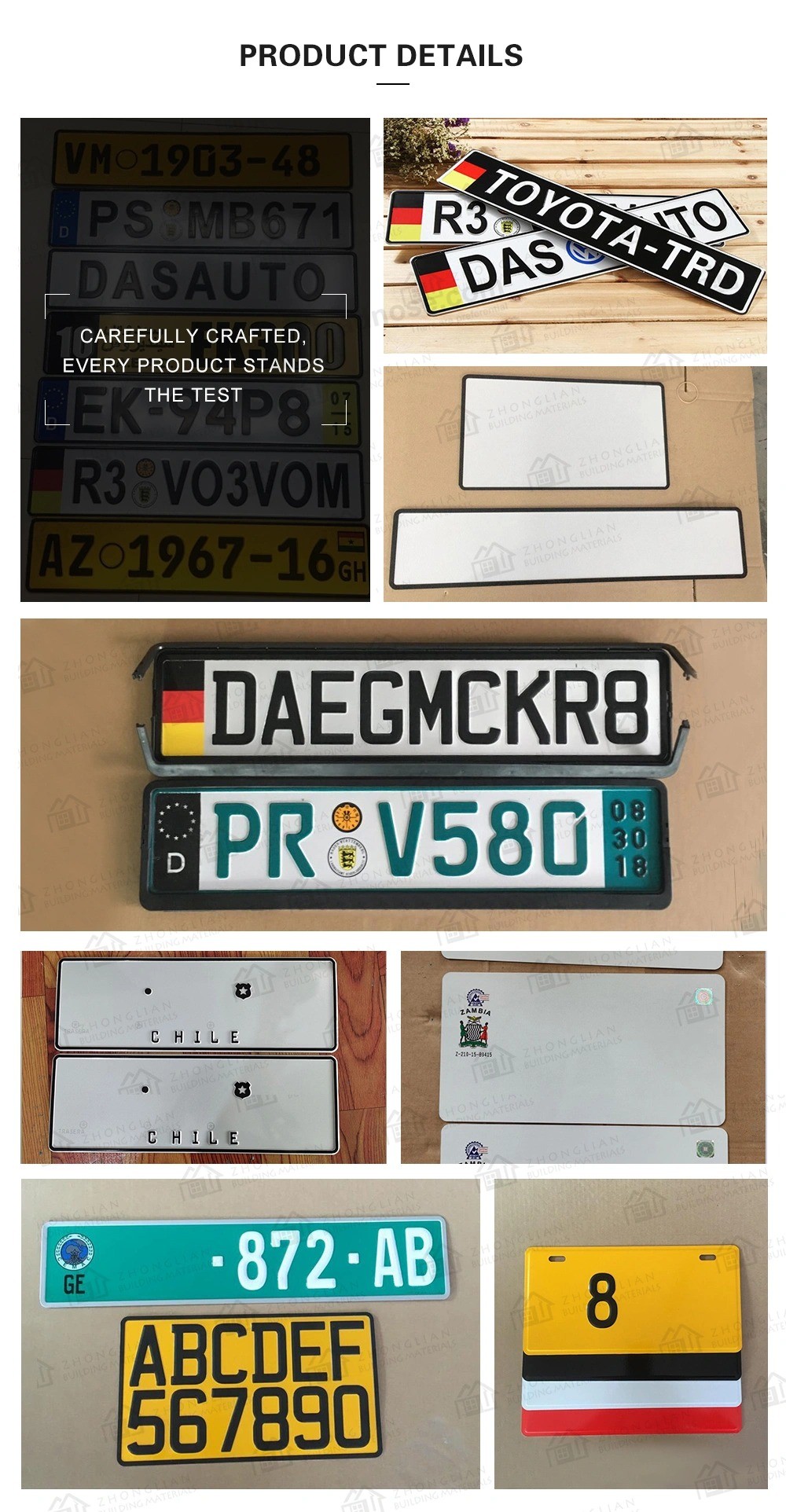 Gov tender Car license Plates, aluminum Car number Plates