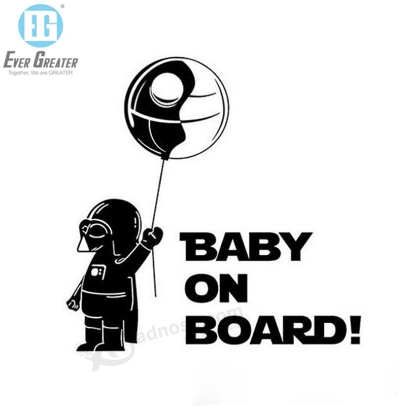 Bebé a bordo blanco y negro Calcomanía impermeable Bebé a bordo Sicker