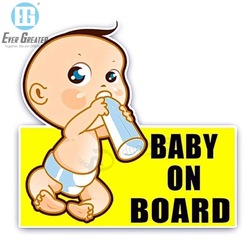 Bebé a bordo blanco y negro Calcomanía impermeable Bebé a bordo Sicker