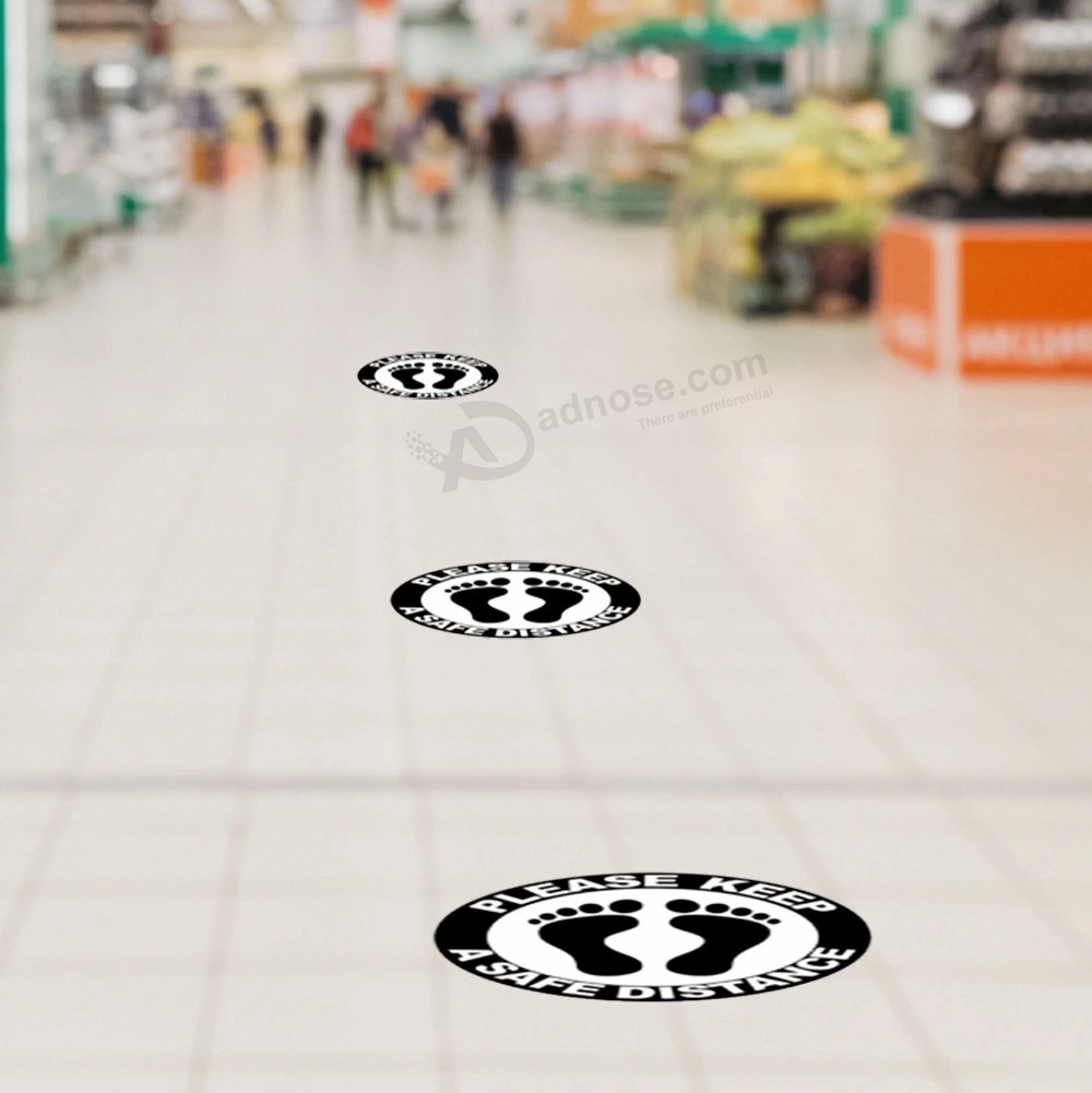 Social Distancing Floor Decals Sign Stickers 12 Inch Safety Social Distance Decal