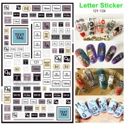 adesivo de letras de unhas, decoração de decalque de folha de salão de unhas, produto de design para unhas