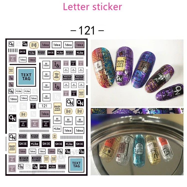 Nail Letter Sticker, Nail Salon Foil Decal Decoration, Nail Care Design Product