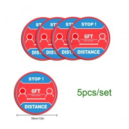 3D 안티 SLP 가든 블루 안전 6FT 사회적 거리 바닥 데칼