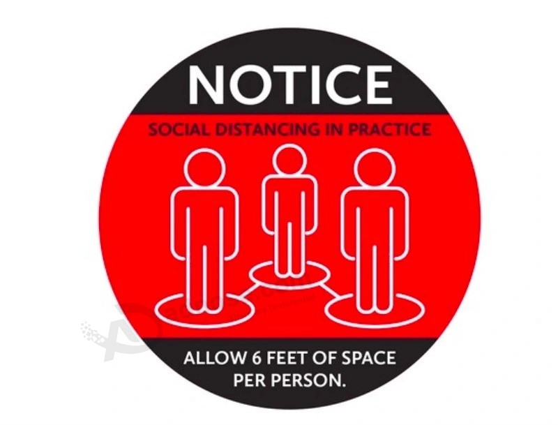 Etiqueta de piso de distanciamiento social OEM / ODM con muchos estilos