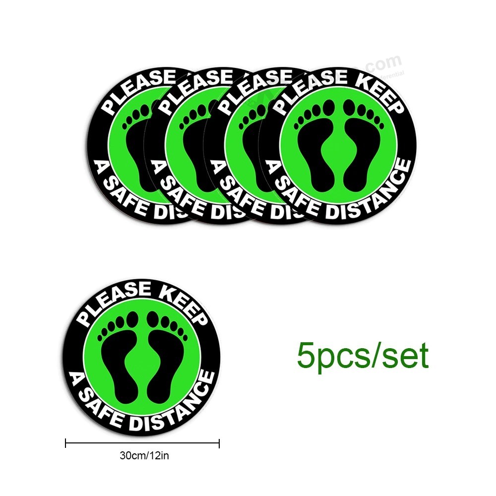 10PCS/Set keep Your distance Vinyl sticker 2m 6FT social Distancing floor Decal