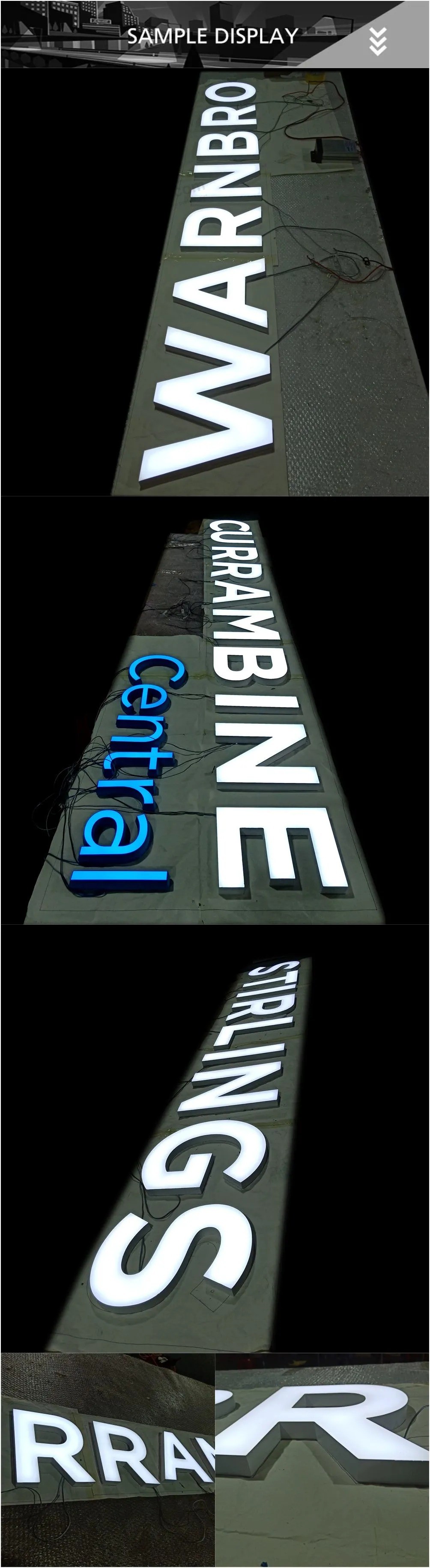 Kundenspezifische Werbung 3D-Frontlicht-Acryl-LED-Buchstaben für Beschilderungen