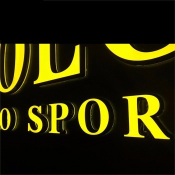 Letras acrílicas de plástico 3D con luz frontal LED de publicidad impermeable al aire libre personalizada