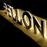 Panneau publicitaire rétroéclairé en acier inoxydable Panneau de lettre de canal LED 3D extérieur pour le nom du supermarché