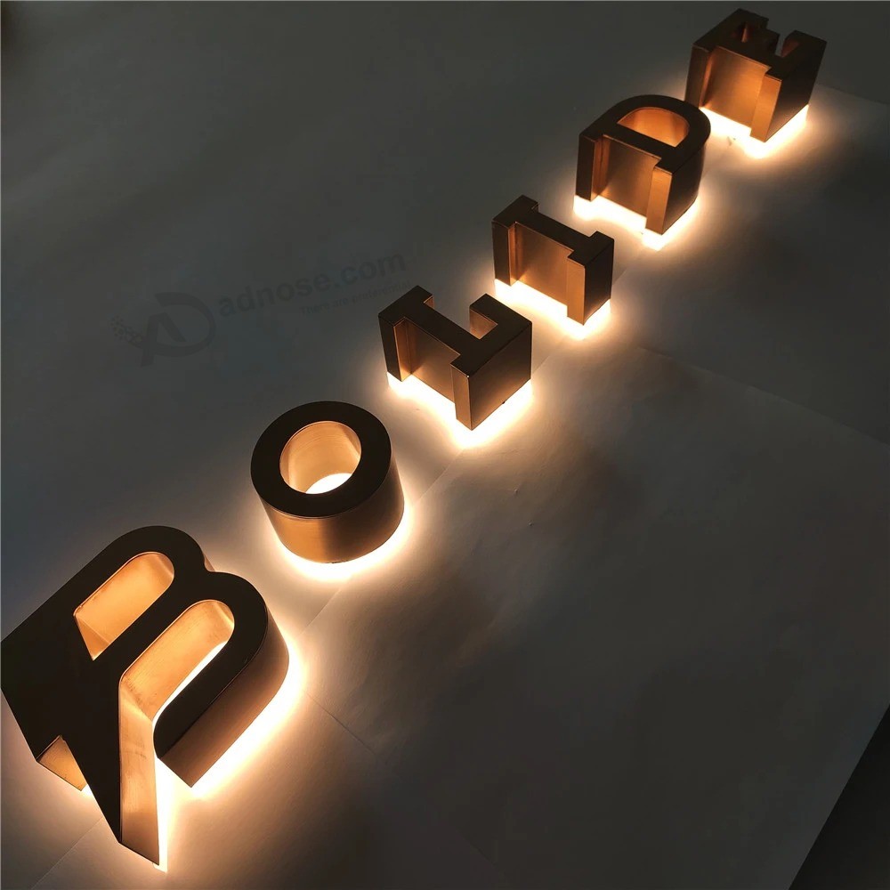 Letras de letreiros de LED retroiluminados 3D iluminados para publicidade feitos sob medida