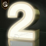 2020 Publicité Promotionnelle LED Métal Canal Lettres Super Lumineux LED Signes Lettres Lunettes Cadre 3D Rétroéclairé Facelit Lettres en métal