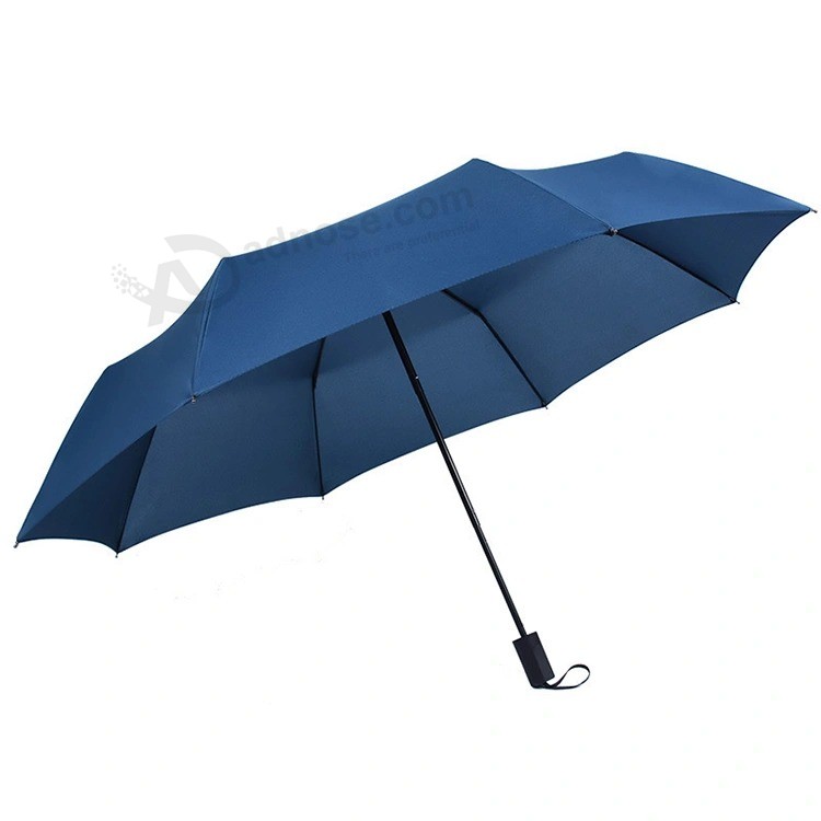 El manual publicitario a prueba de lluvia promocional más vendido de 2019 abre 3 paraguas plegables con impresiones de logotipos (BR-FU-612)