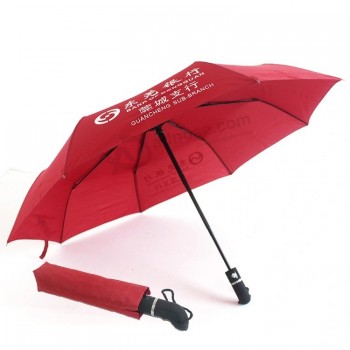 Dongguan Bank 21 Zoll automatische dreifache Werbung Regenschirm
