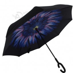 62/68英寸自动防风直筒高尔夫雨伞，带有定制徽标印字通风双顶篷，用于礼物/促销/广告