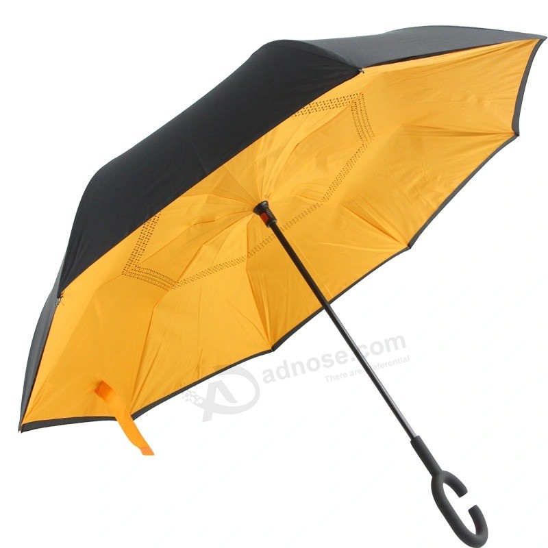 Guarda-chuva de golfe reto automático à prova de vento de 62/68 polegadas com logotipo personalizado Impressão ventilada dossel duplo para presentes / promoção / publicidade