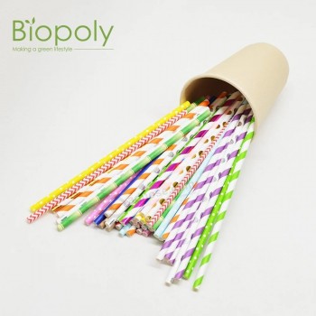 Ecos Biodégradable jetable compostable Vaisselle Paille en papier