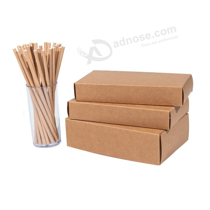 Eco friendly Unwrapped bulk Pack 5000pcs Kraft paper Straw